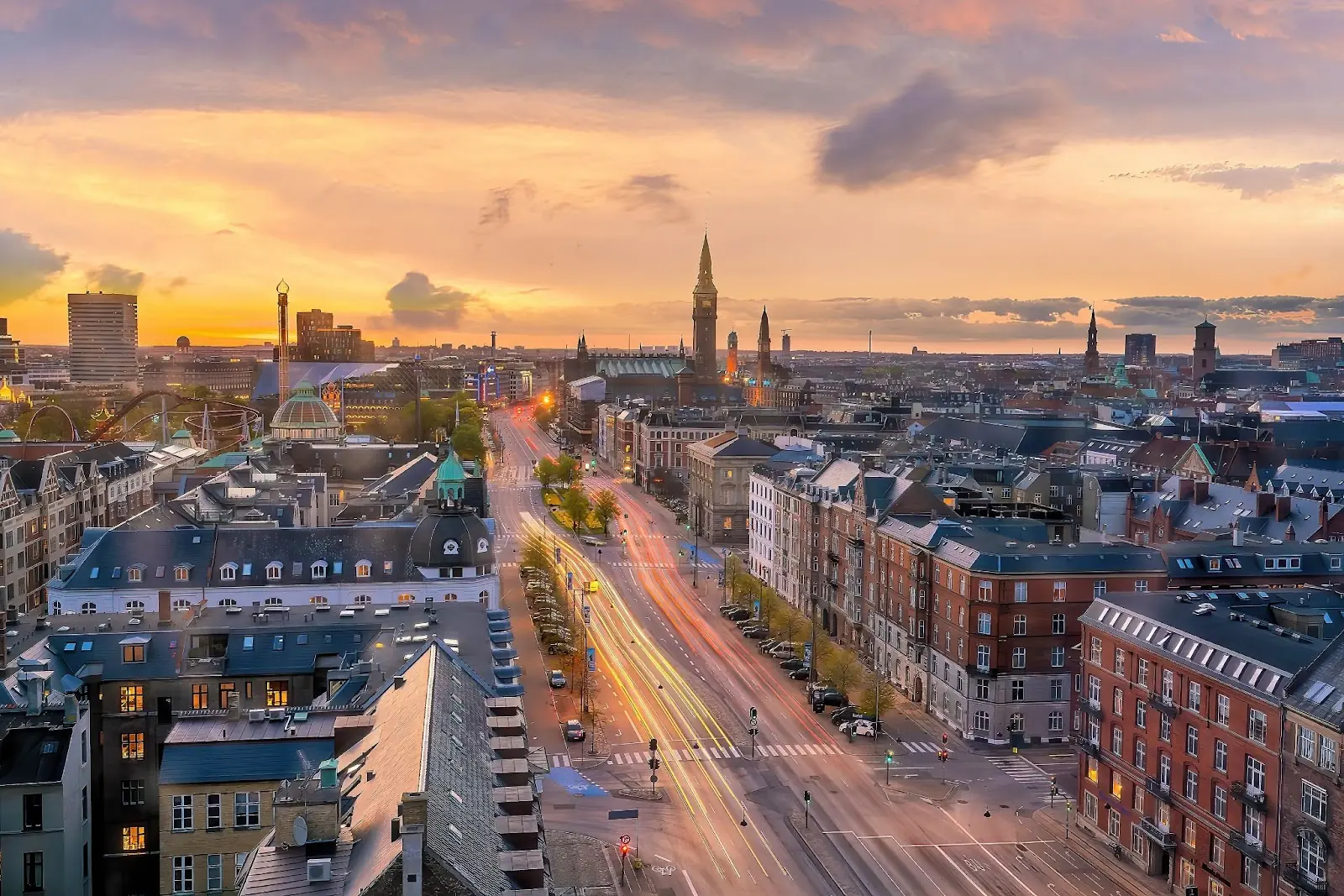 A city skyline in Denmark.