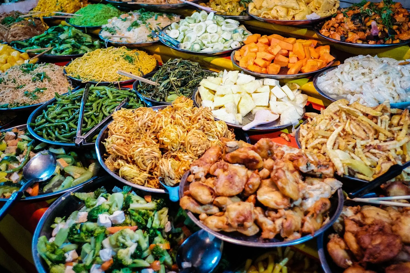 Buffet Street food to try in Luang Prabang, Laos