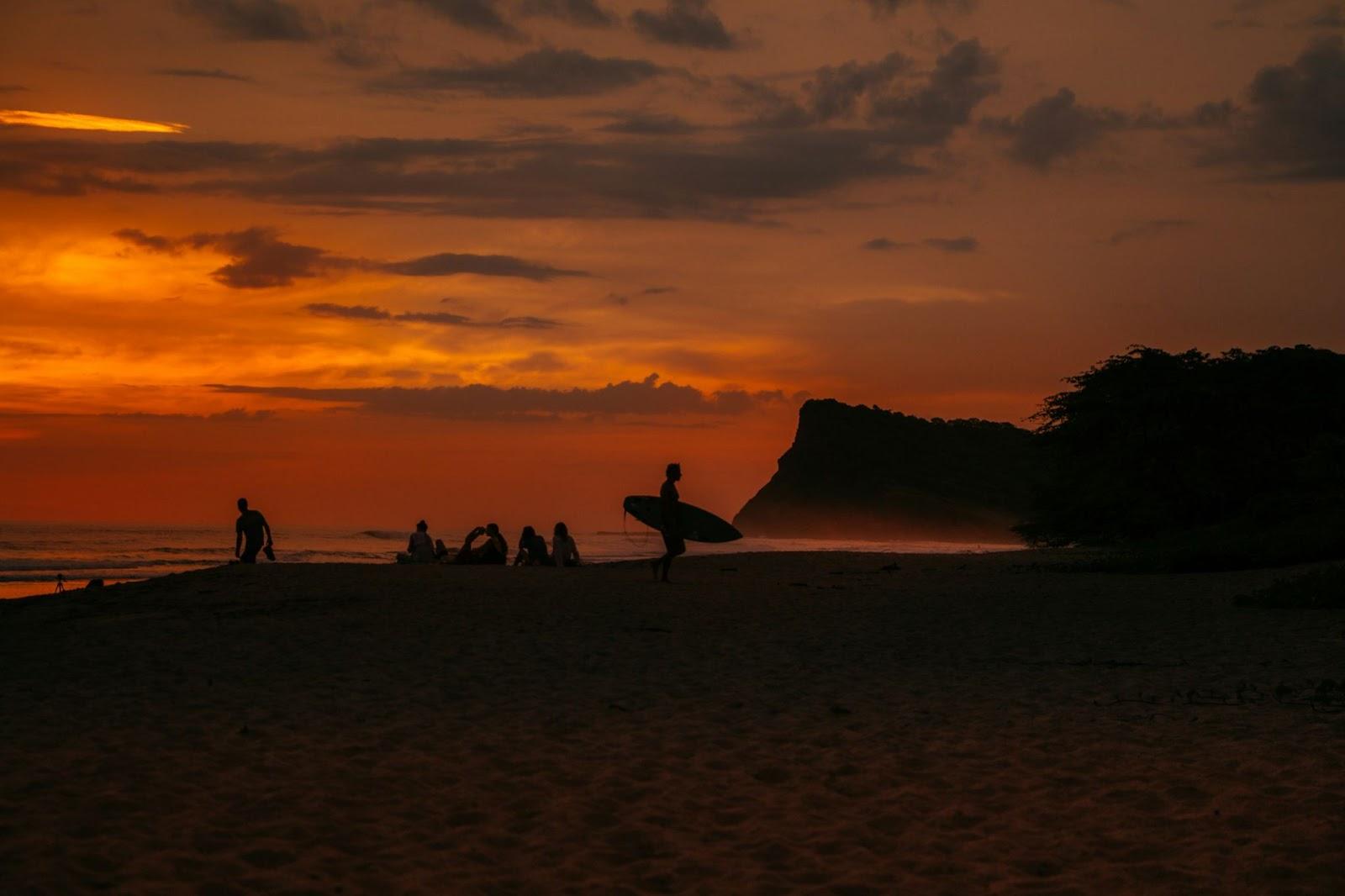 Nicaragua beach at sunset
