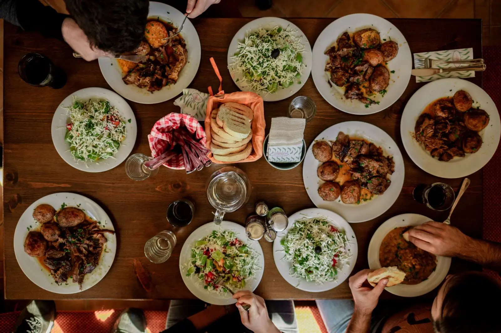 Food in a mountain hut located near Pamporovo in Rhodope Mountains, Bulgaria.