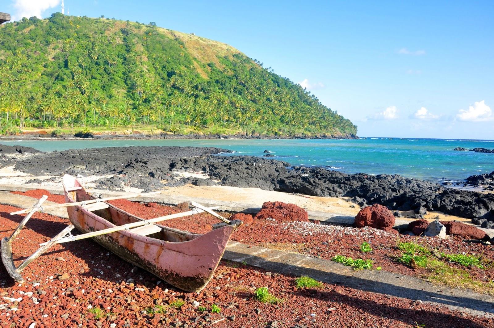 Mountain and sea view in Iconi town on Comoros island (N'gazidja)
