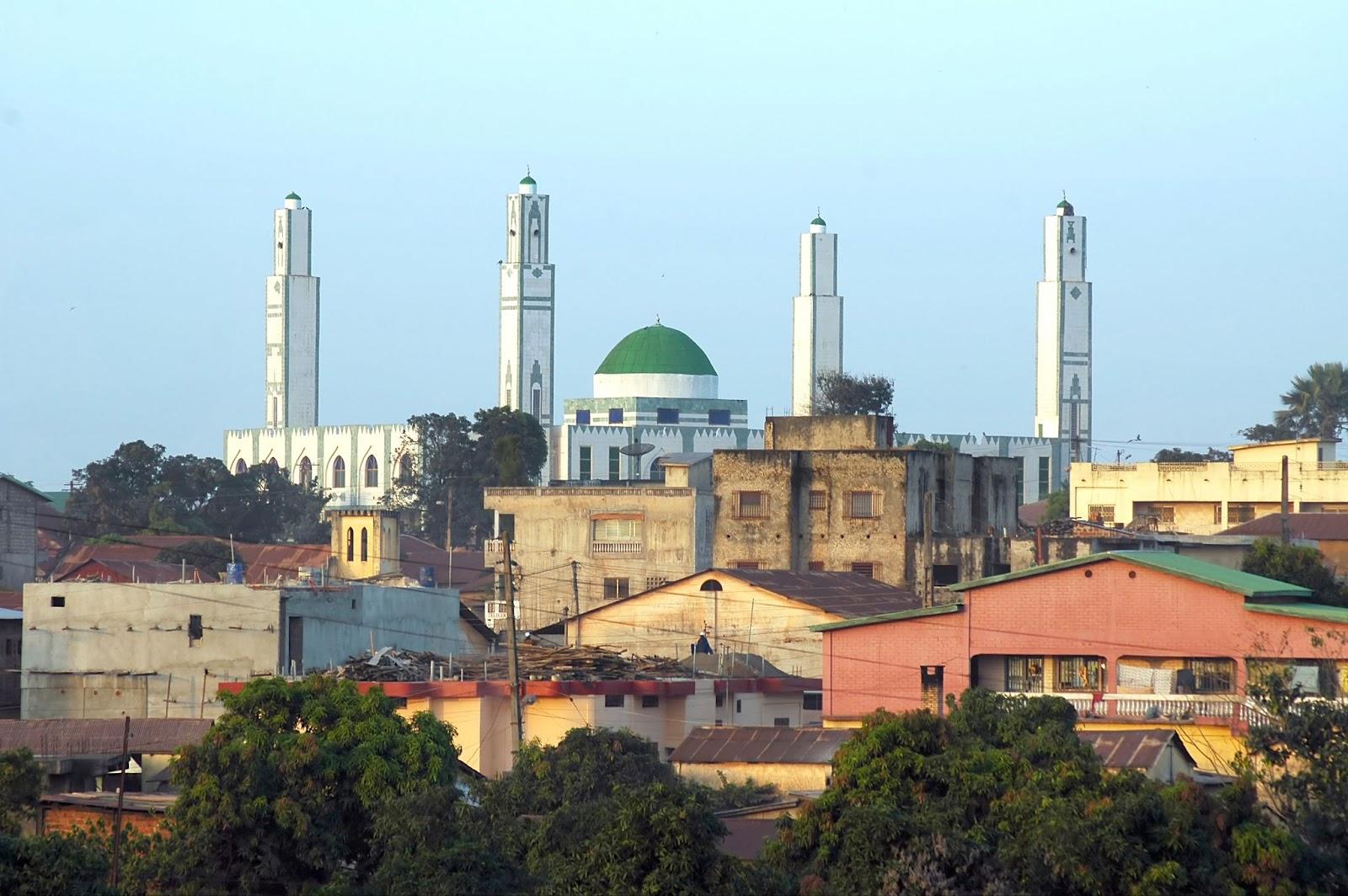 A close up view of the mosque in Labe in Guinea.