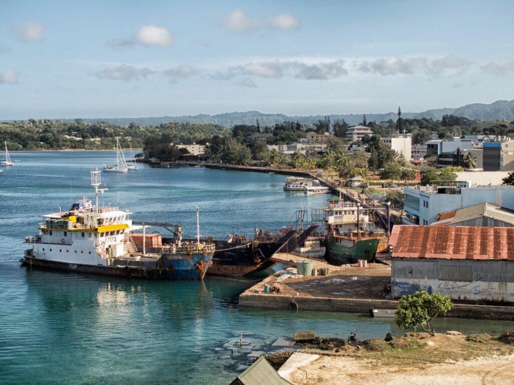 Tongan island of Vanatu boats in harbour