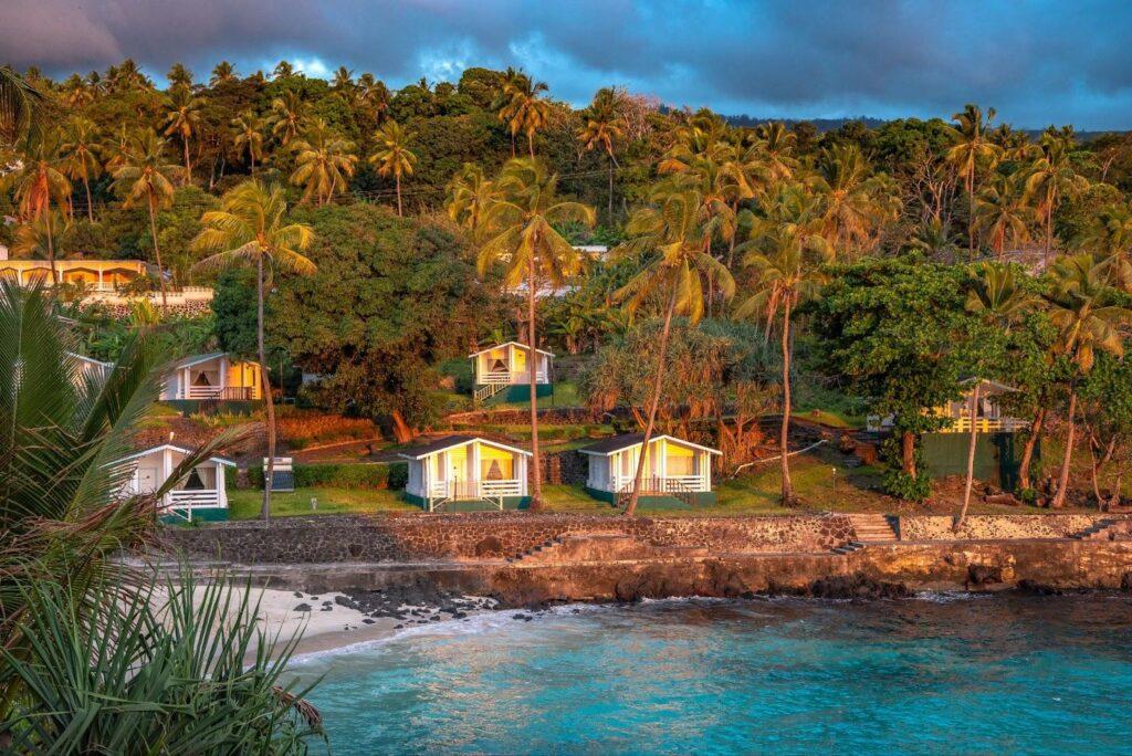 Sunset in the holiday seaside resort on the island of Grand Comore, Comoros.