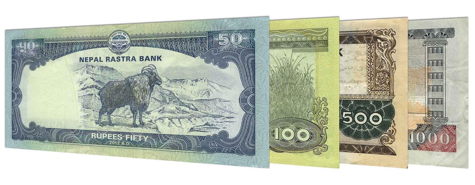 Nepalese rupees banknotes 