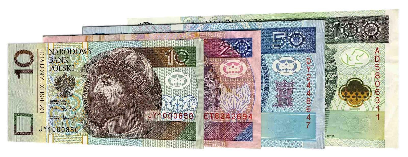 Currency Polish Zloty banknotes