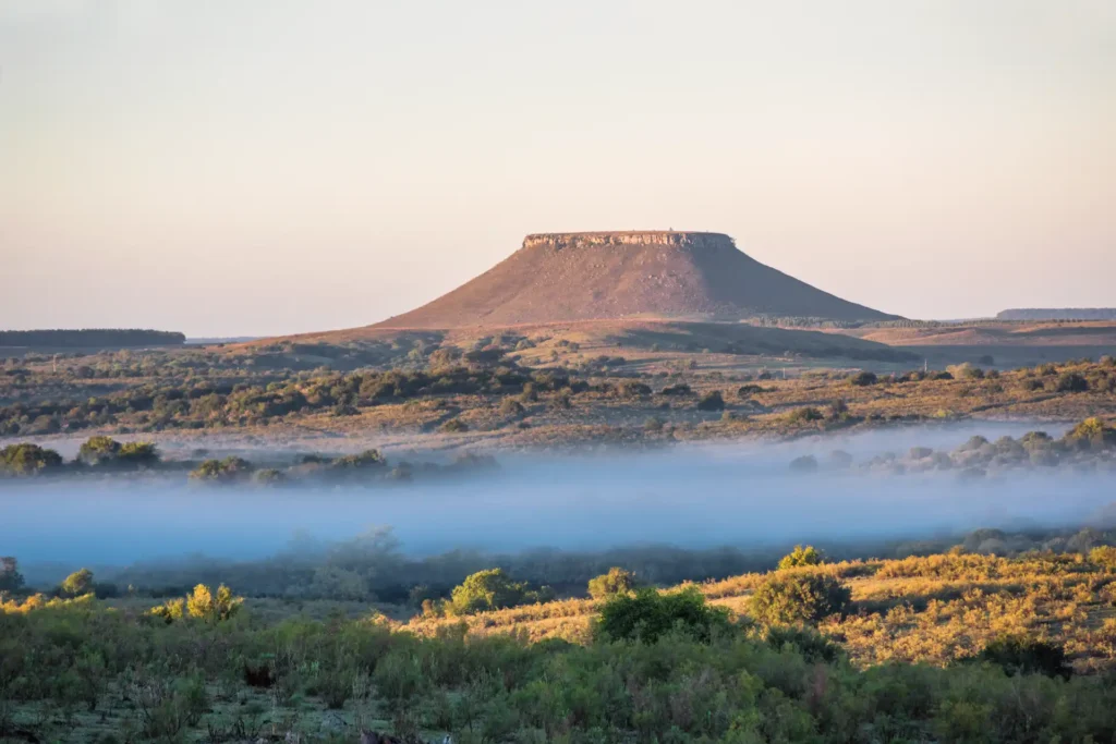 Idyllic landscape of Cuchilla del Ombu, hills in Tacuarembo, north-central Uruguay