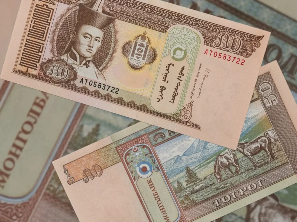 50 Mongolian Tugrik banknotes depicting Damdin Sükhbaatar