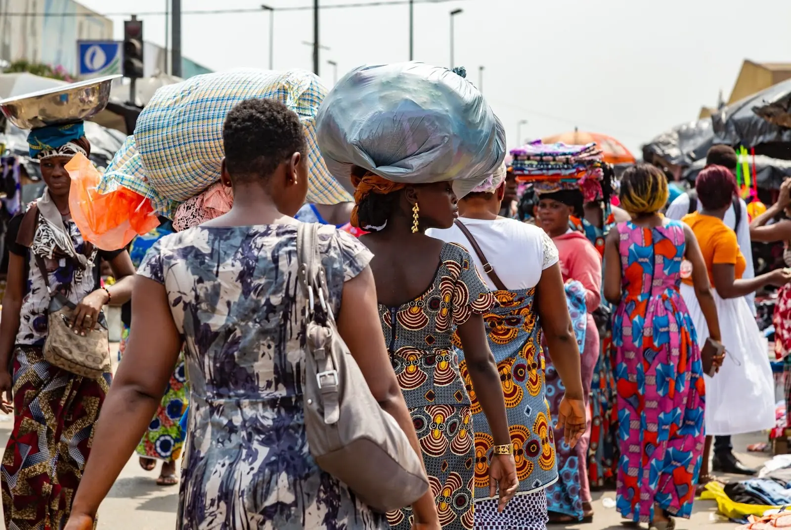 Colourful market on the Ivory Coast, west Africa