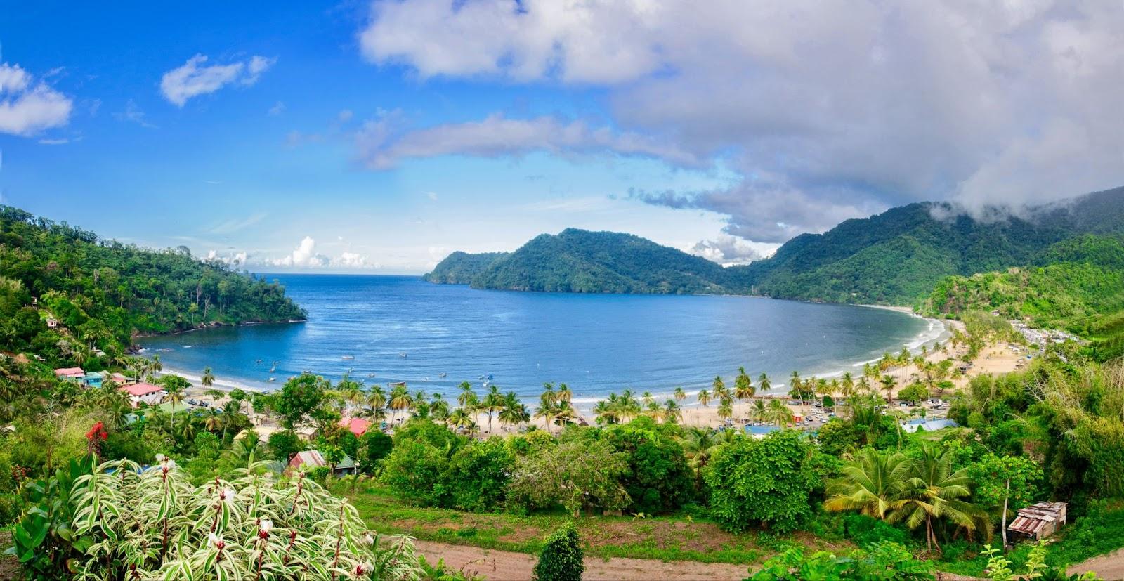 Panoramic view of Maracas Bay located. Get Trinidadian dollar at the best exchange rates for more holiday money