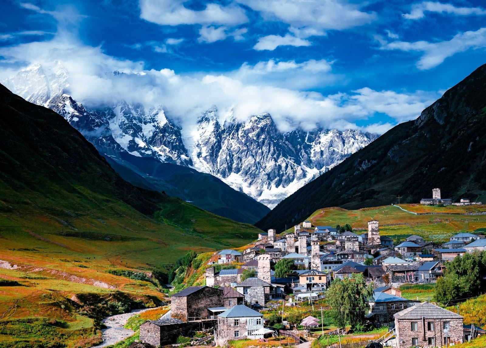 Ushguli, located in Svaneti, one of the highest continuously inhabited settlements in Europe