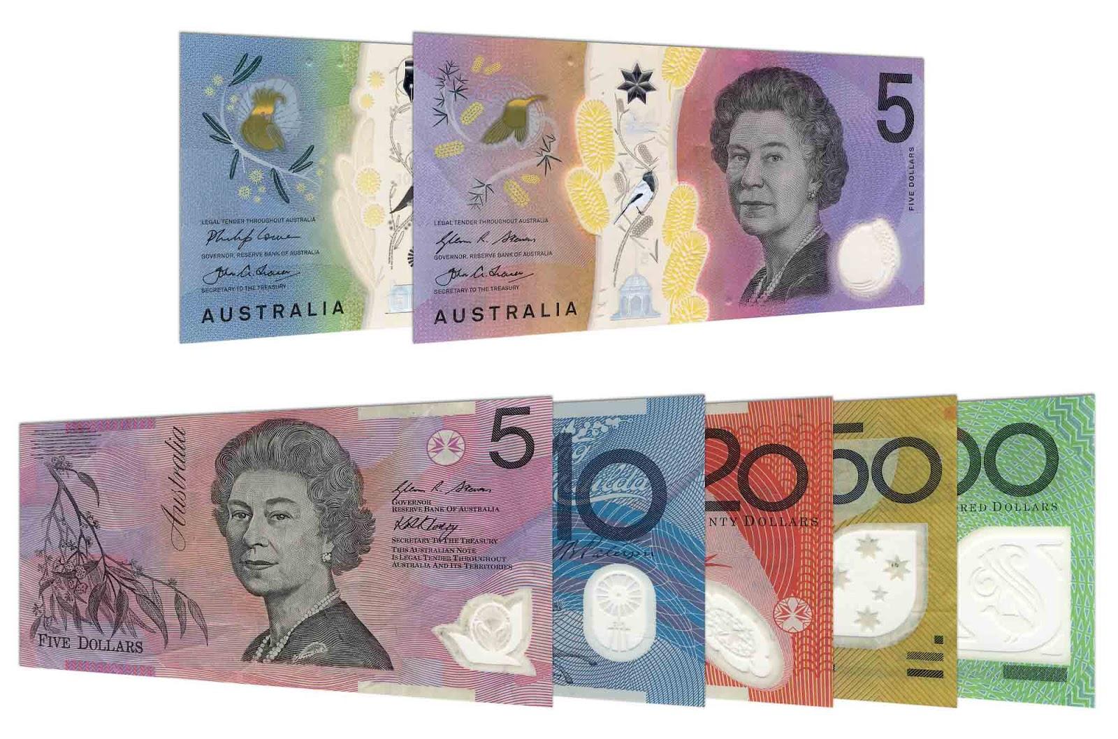 current Australian polymer banknote series
