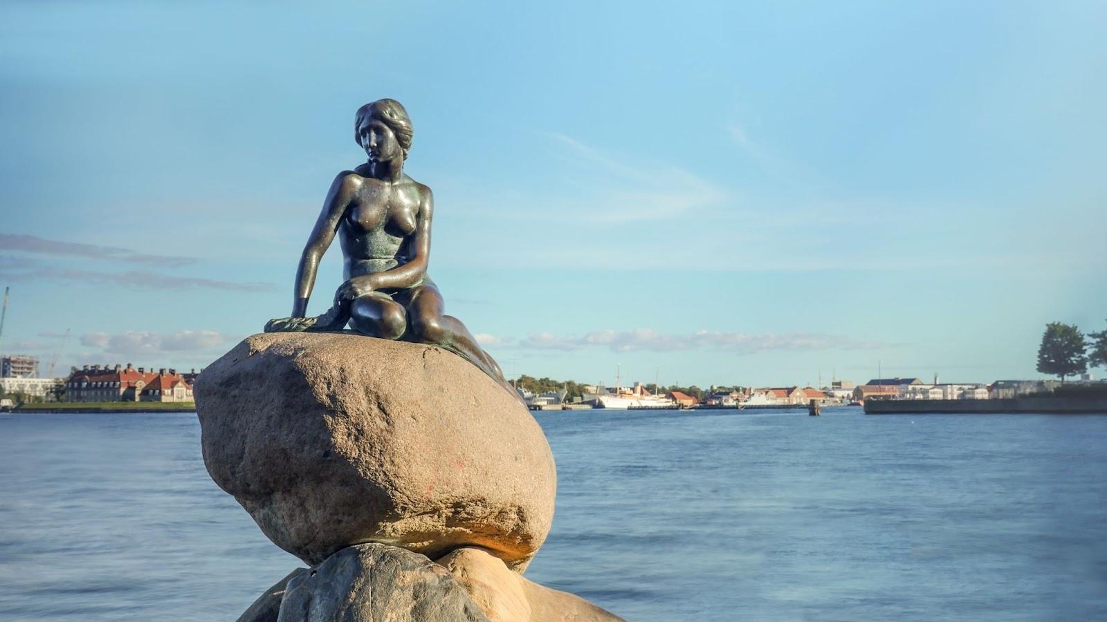 Little Mermaid statue on rock