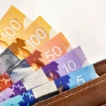 polymer canadian notes in a leather wallet