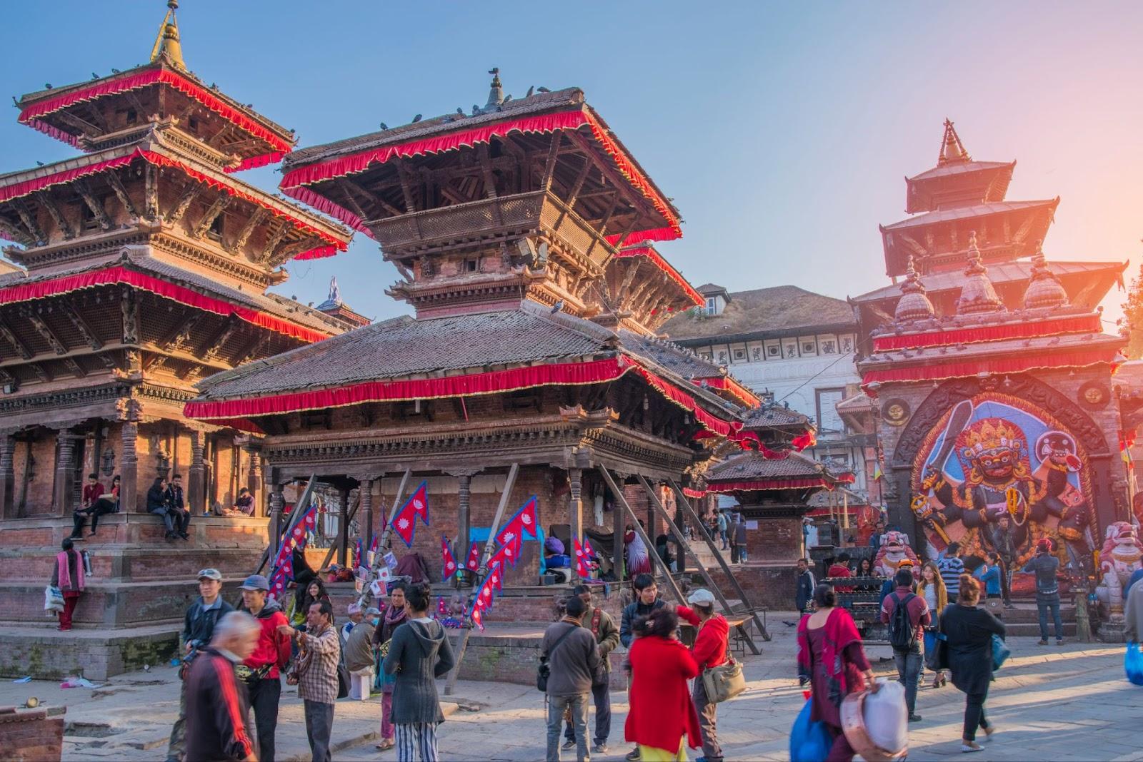 Durbar Square in Kathmandu people go, Nepal